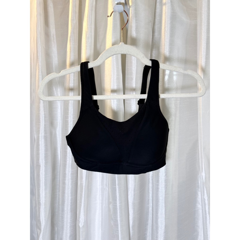 Lululemon Run Times Bra Women 32C Black Good High Impact Adjustable Straps